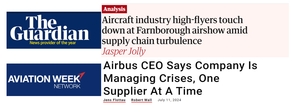 news headlines about Farnborough Air Show 2024